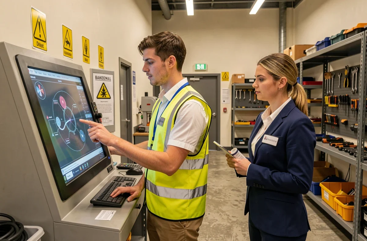 Stagiaire en formation pratique à l'Afpa Pays de la Loire guidé par une formatrice dans un atelier pédagogique