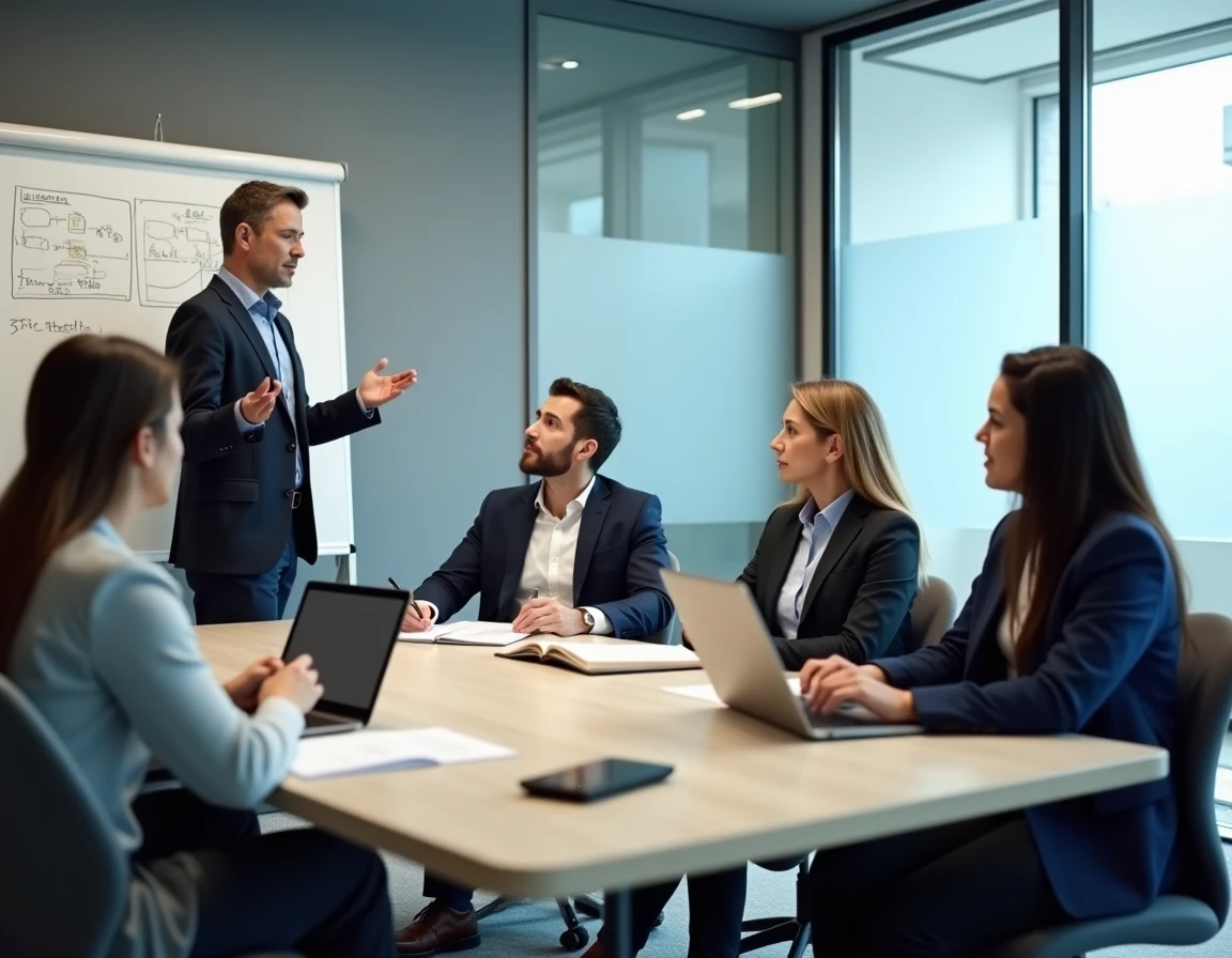 Session de formation en présentiel METIS avec un groupe de professionnels en salle de conférence