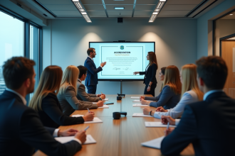 Groupe d'apprenants en formation professionnelle en classe