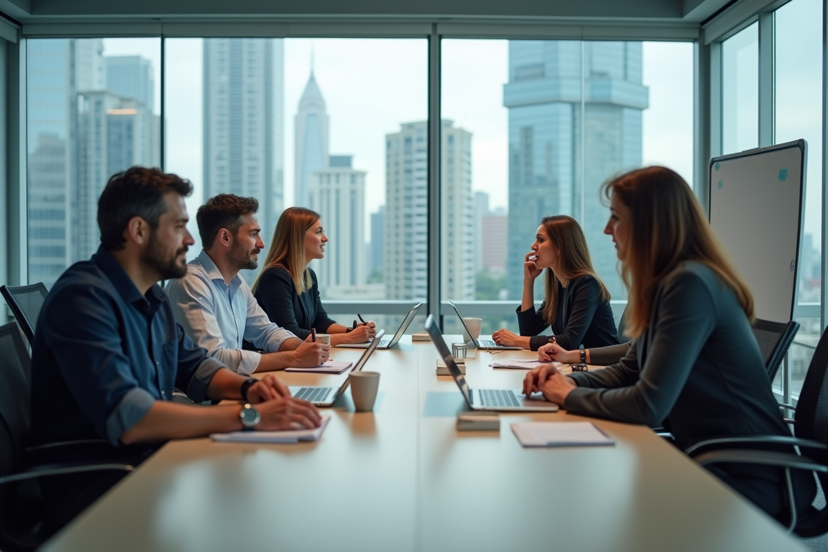 Groupe diversifié en formation en présentiel en salle