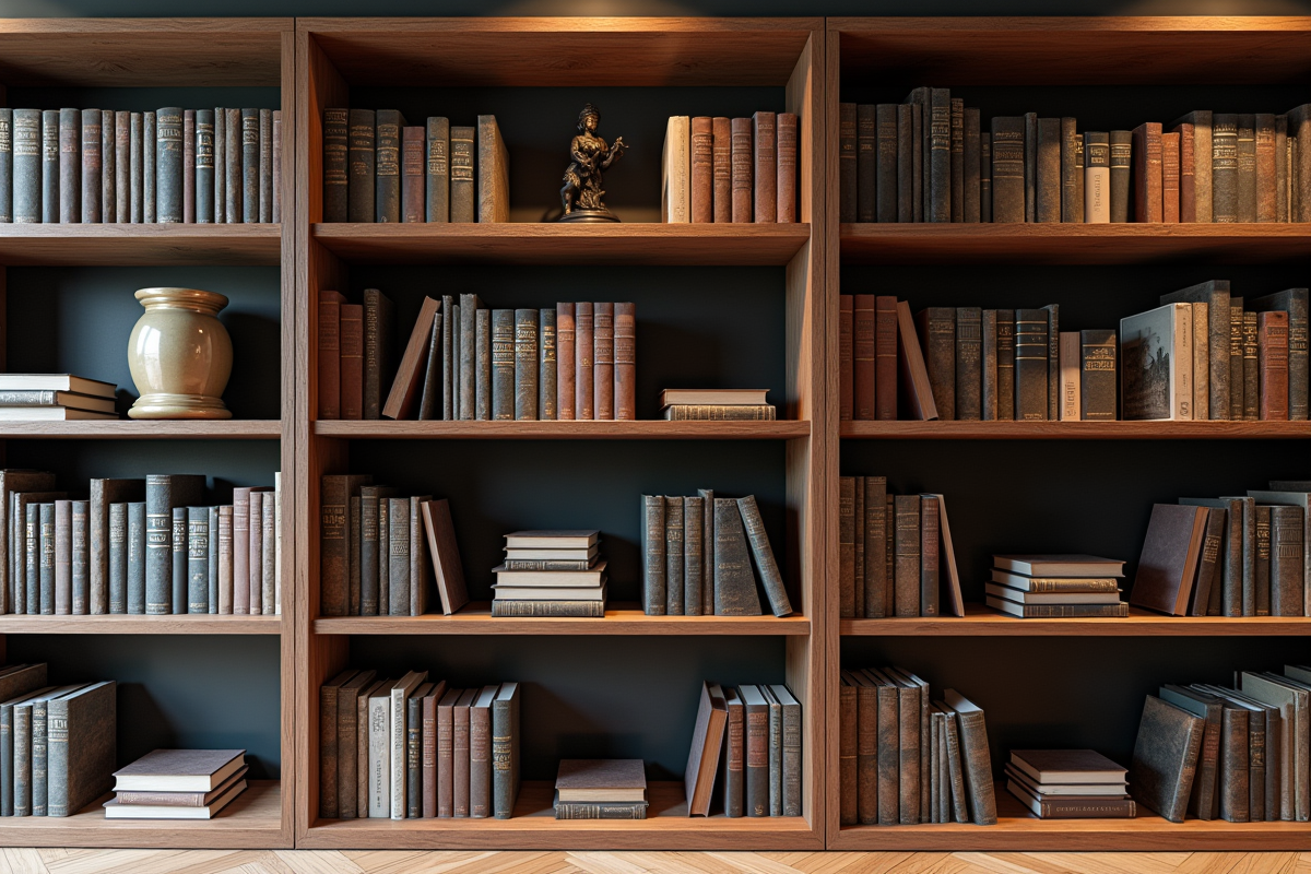 Étagères de livres représentant différentes cultures et styles