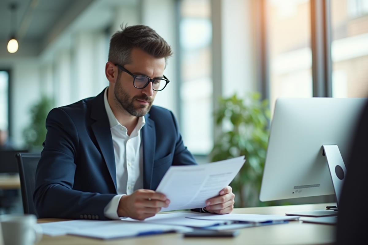 Responsable qualité au bureau moderne en train de vérifier des documents